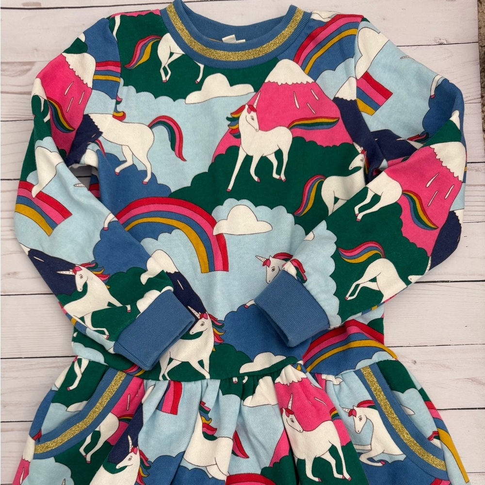 Like New Mini Boden Unicorn Sweatshirt Dress